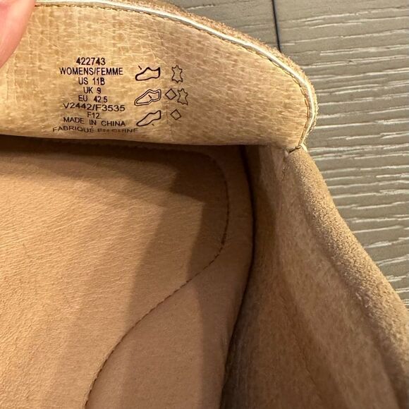 Lands’ End Women’s Size 11 Tan Natural Suede Leather Moccasins Slip On Shoes New - Picture 7 of 12